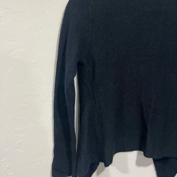 MOTH Anthropologie Lambs Wool Angora Rabbit Flap Black Cardigan Sweater Size M - Picture 5 of 7